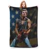 Flannel Throw Blanket Bruce Springsteen Born In The USA Rock Music Singer Plush Blankets Bedspread for Livingroom Travel Couch