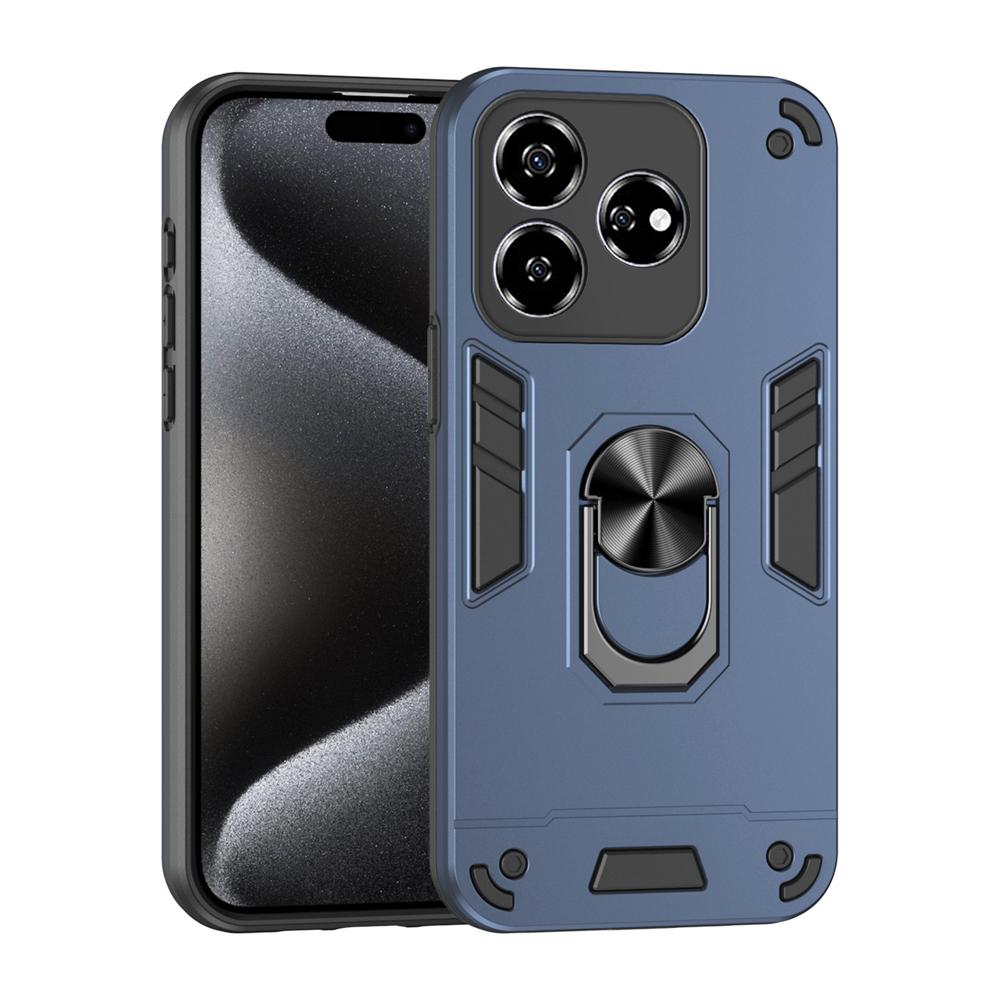 KEYSION Противоударный бронированный чехол для ZTE Axon 60 60 Lite Silicone + PC Camera Protection Ring Stand Phone Back Cover для ZTE Axon 60 for Axon 60 синий