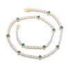 Kleeblatt Anhänger Halskette Armband Set Damen Goldfarben Cuban Chain Minimalist Layered Schmuck