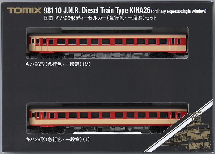 TOMIX N Gauge JNR Kiha 26 Express Color with Single Window Set 98110 Diesel Car Model