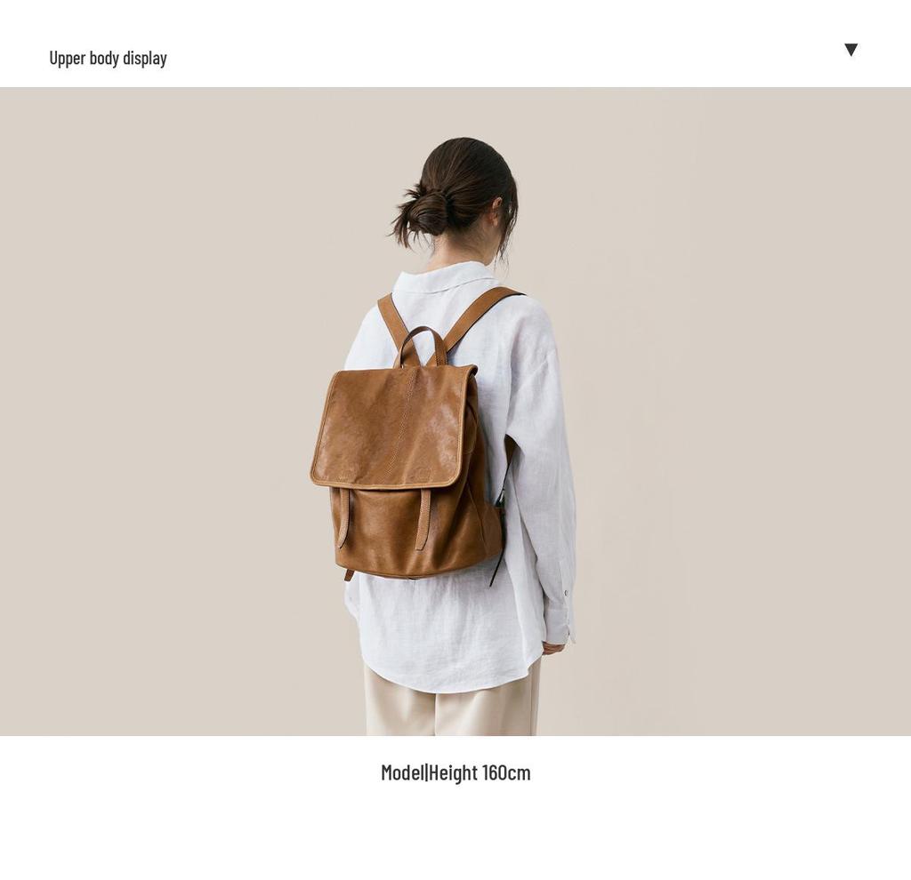 Plecak Qiu Zhen z pionowej skóry jagnięcej - Duża pojemność, Unisex, Codzienny, Styl do pracy