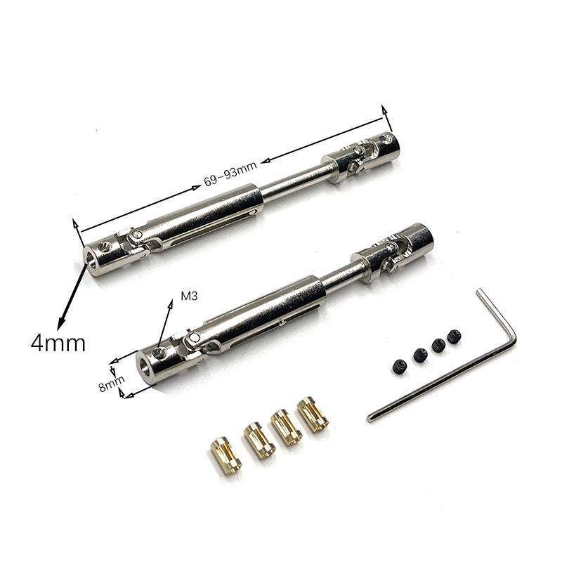 1 Satz 1/12 RC Auto Aufrüstteile Zubehör Für Mn78 Mn82 Lc79 Metall Antriebswelle CVD Antriebswelle Mit 3Mm Auf 4Mm Wellenhülse