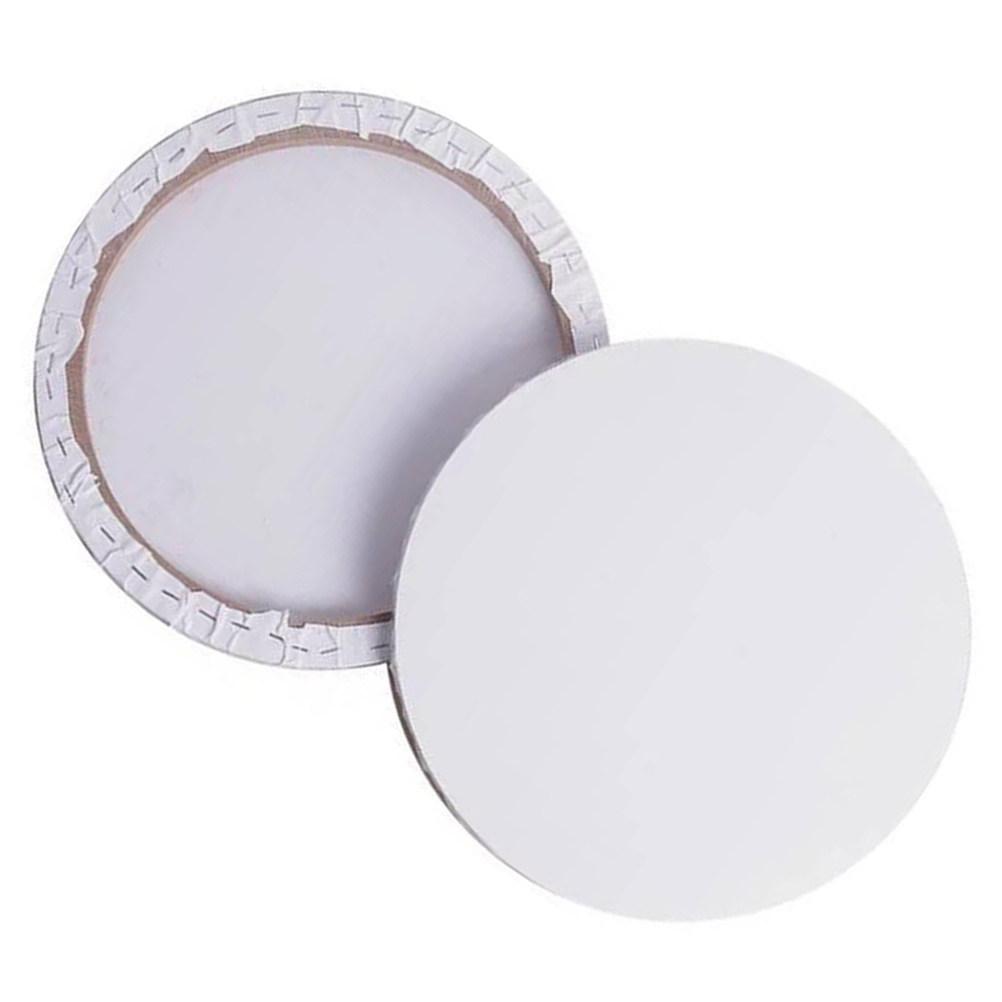 2Pcs Wooden Round Stretched Canvas Frames 20Cm Cotton Fabric Panels Thick Oil Painting Canvas Artist DIY Drawing Supplies