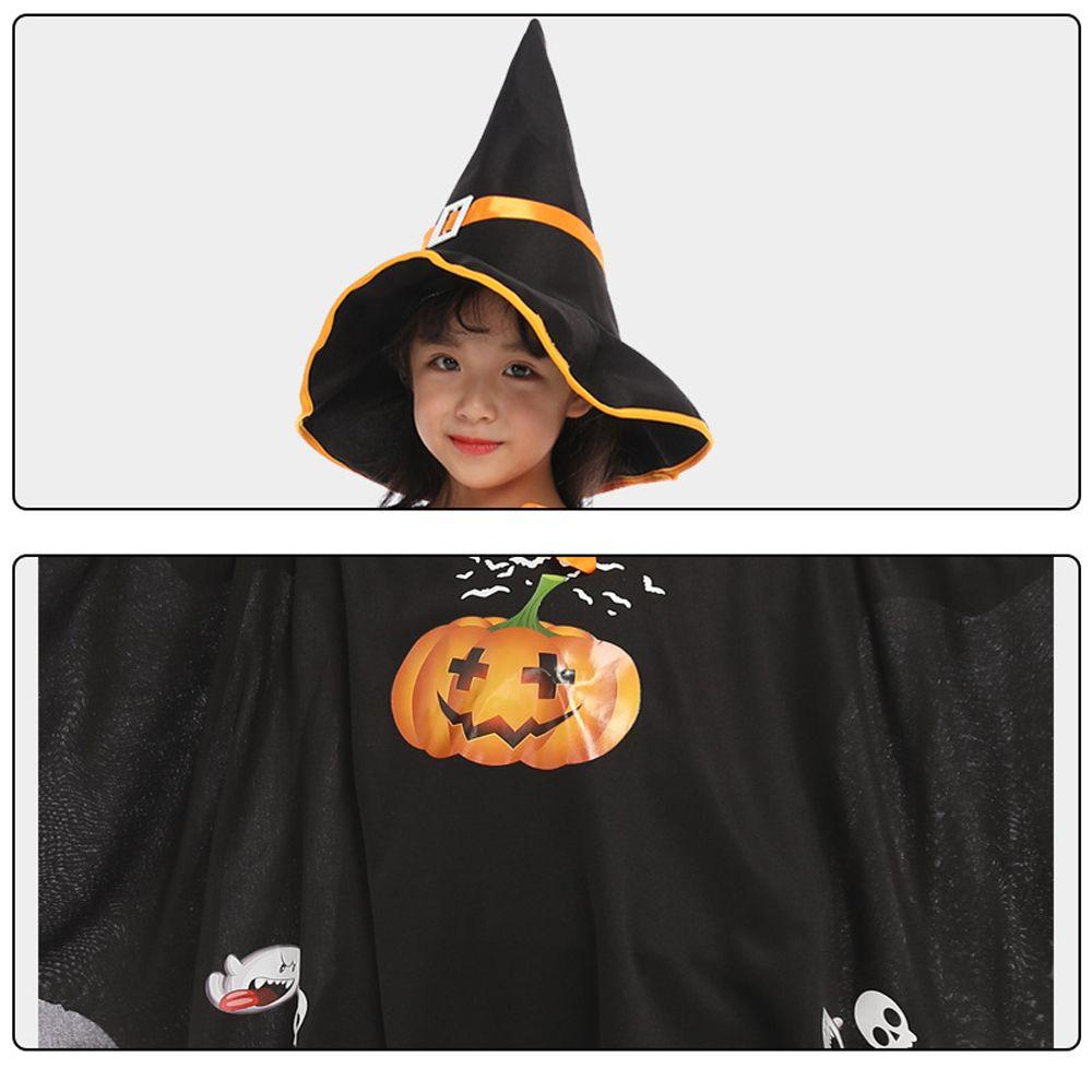 Cape Halloween Children's Costume Party Masquerade Cloth Witch Pumpkin Hat For Stage Performance