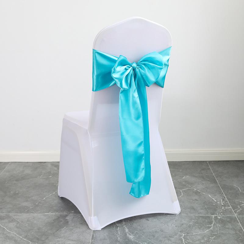 30pcs New Wedding Banquet Venue Chair Covers Back Flower Bows Silk Scarves Chair Backs Floral Patterns Ding Decorative Ribbons