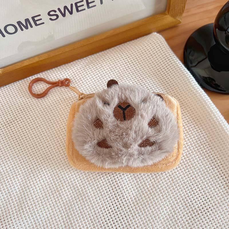 Xiaohongshu Capybara Cartoon Plush Earphone & Coin Purse for Women - Cute Storage Key Case