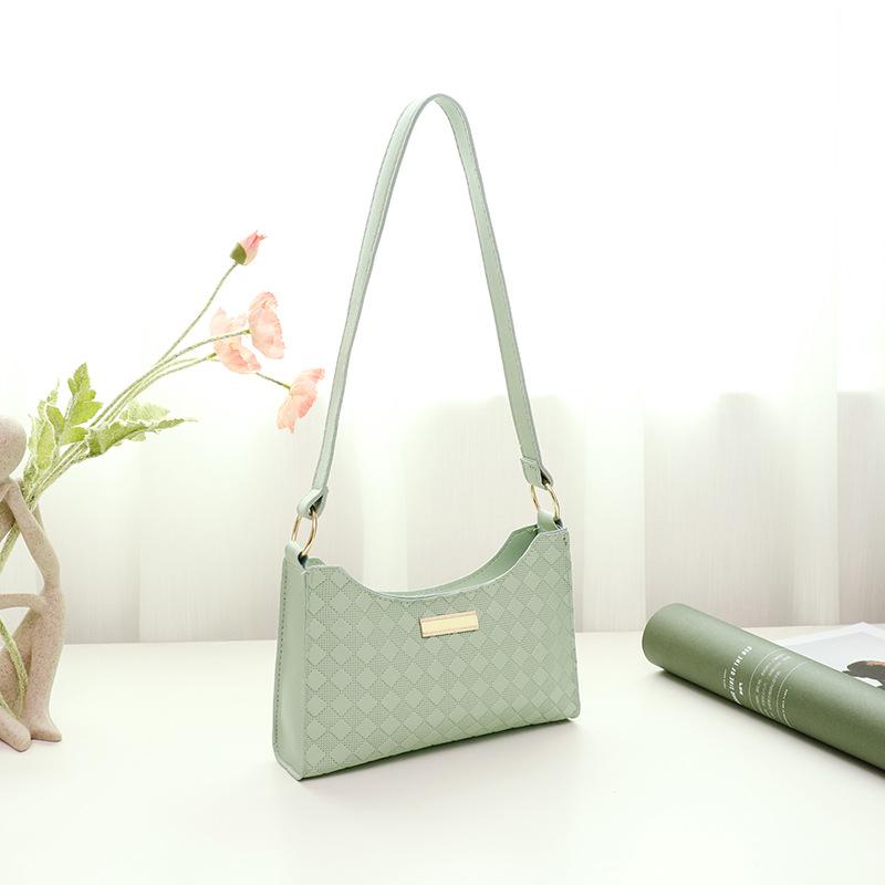 Trendy Casual Single Shoulder Underarm Bag, a New Plaid Zipper Versatile Women's Bag