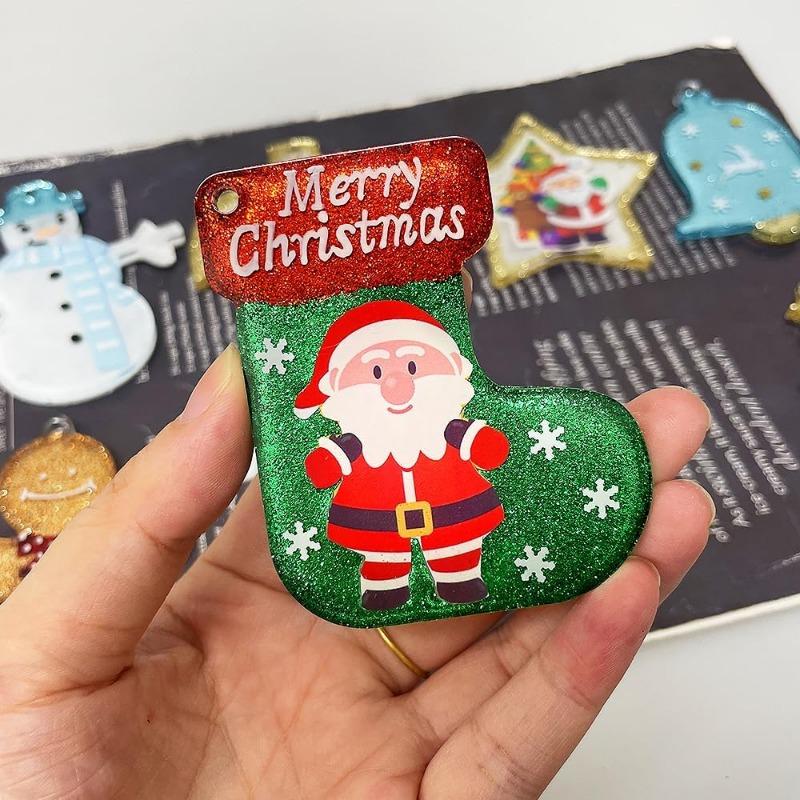 2Pcs Christmas Ornament Resin Mold, Holiday Silicone Mold, Jingle Bells/Gingerbread Men Bauble Mold