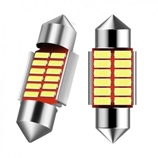 2pcs Car Interior White LED Map Dome Door Trunk License Plate Light bulbs