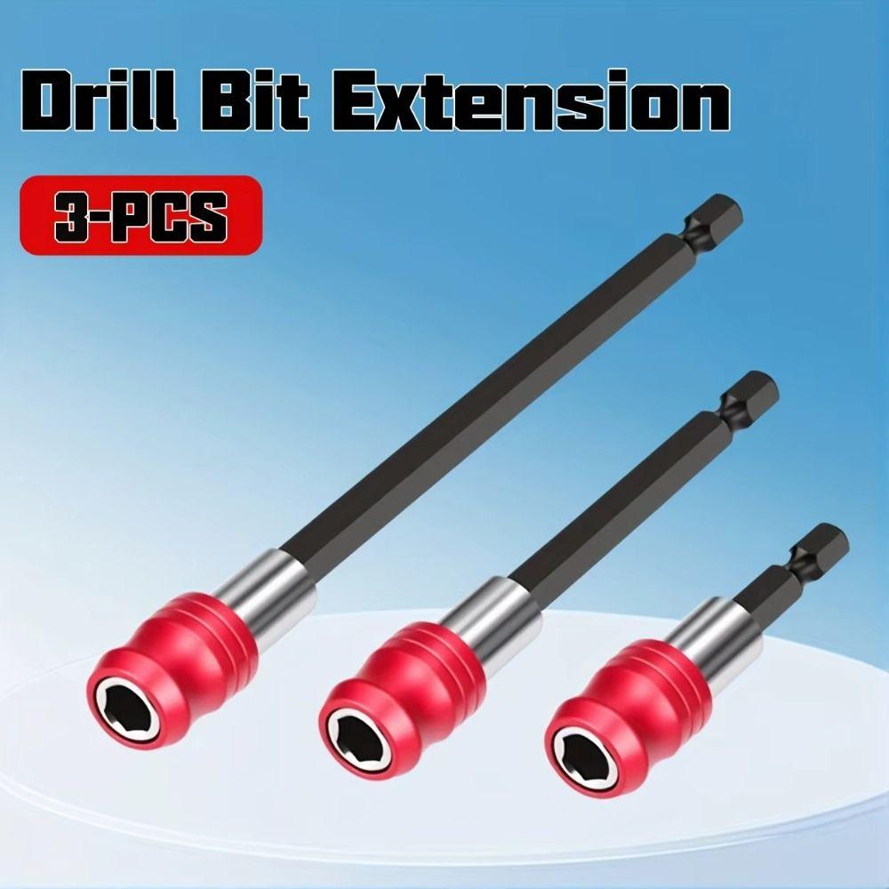 100mm Rod Self-locking Extension Rod Red Handle Hexagonal Handle Screwdriver Set DIY Projects