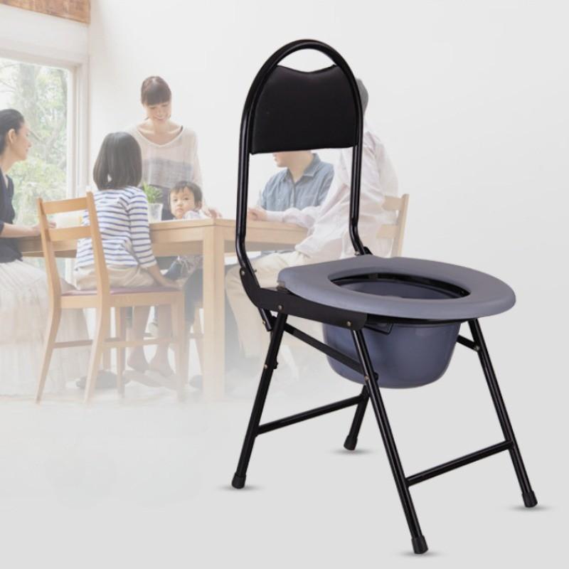 150KG Load Bearing Foldable Toilet Seat  Household Elderly Toilet Chair Pregnant Woman Portable Mobile Toilet Stool Chair