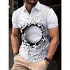 Fashion Simple Printed Shirt Casual Turnover Collar Men's Shirt Summer Breathable Golf Shirt Short Sleeve Sports Top