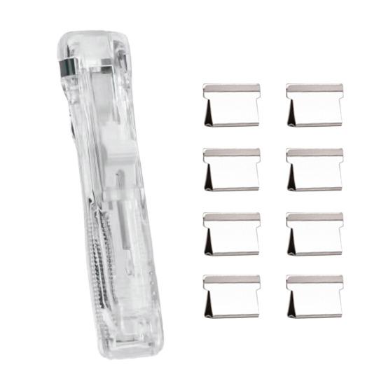 

Stapler Dispenser Eco-Friendly Reusable Metal Document Protection Clips for Lightweight Handheld Paper Clip Dispenser