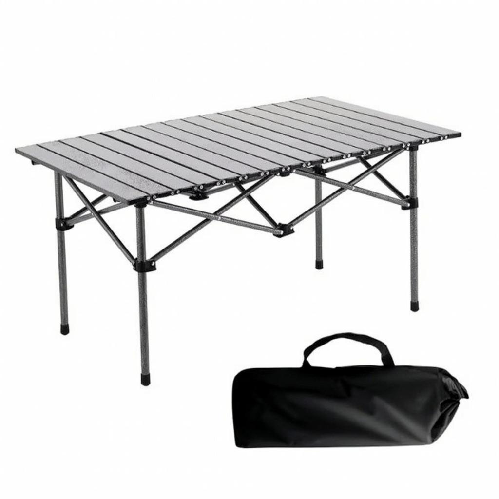 Foldable Table with Adjustable Legs Stable Furniture Telescoping for Campers