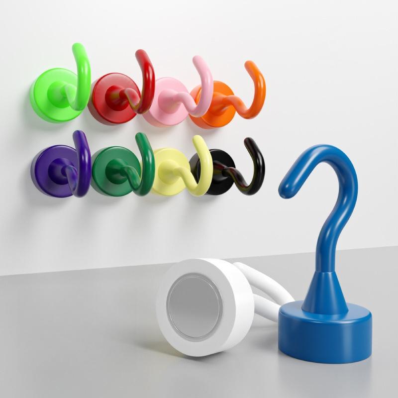 10pcs Multi-Color Magnetic Storage Hooks, 0-8KG Weight Capacity, Durable Magnets for Hanging On Refrigerators and Ceilings