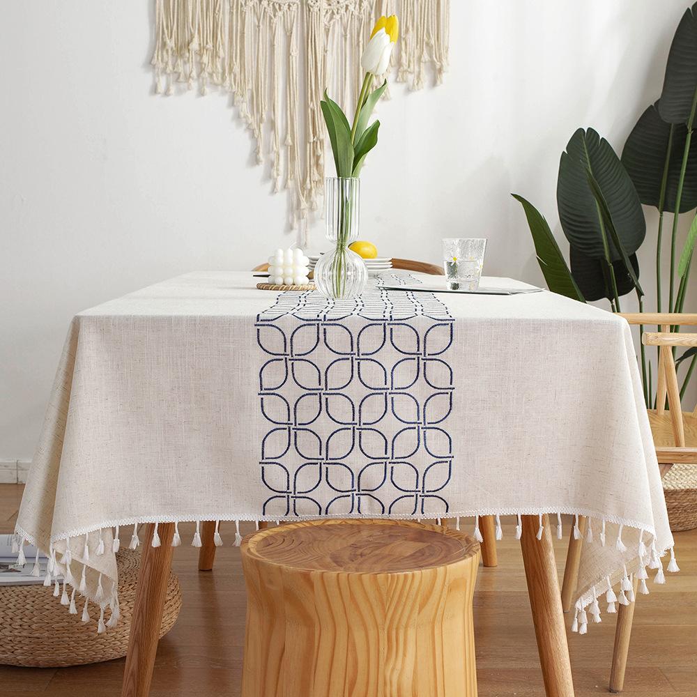 Henggang Tablecloth Cotton And Linen Table Flag Four-Leaf Clover Coffee Table Cloth Rectangular Tablecloth