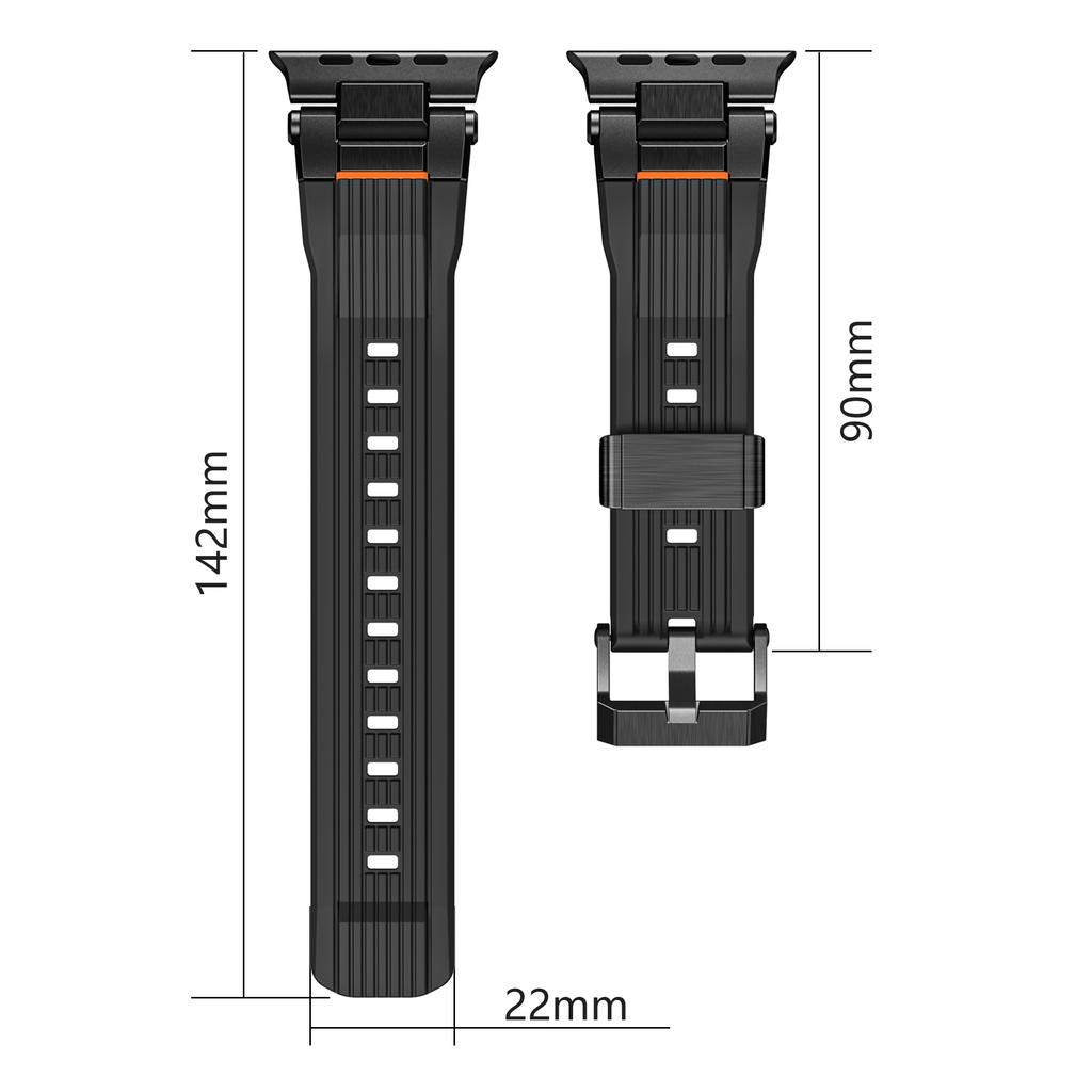 Wrist Strap for Apple Watch Series 10 Ultra 9 8 7 SE 6 5 4 3 2 1 46mm 49mm 45mm 44mm 42mm Stainless Steel Connector TPU Watch Band