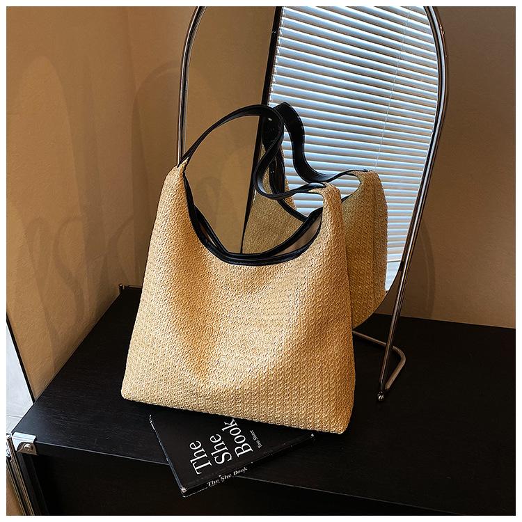 Large capacity woven straw bag women's summer new versatile shoulder underarm seaside vacation beach bag