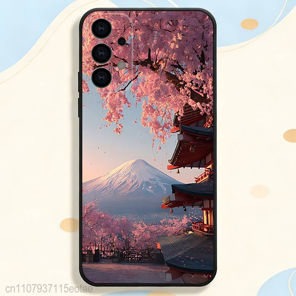 Coque de téléphone Paysage Mont Fuji Japonais Silicone Souple Pour Samsung S26,S25,S24,S21,S22,S23,S30,Ultra,S20,Plus,Fe,Lite