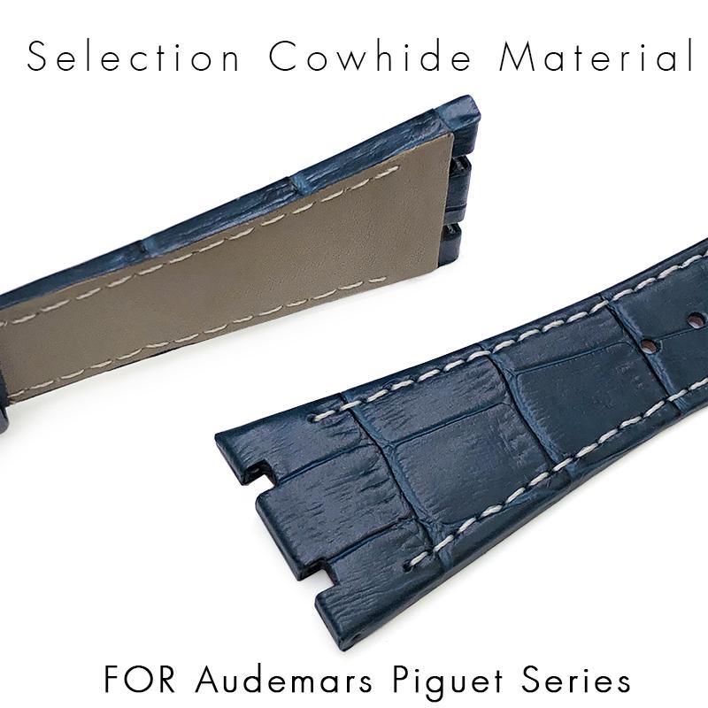 26mm 27mm Calfskin Leather Watch Strap for Audemars Piguet Royal Oak Offshore Ap15400/15500/26331 Watchband Folding Buckle