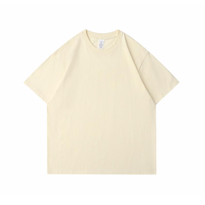 230g Pure Cotton White Short-Sleeve Crew Neck T-Shirt