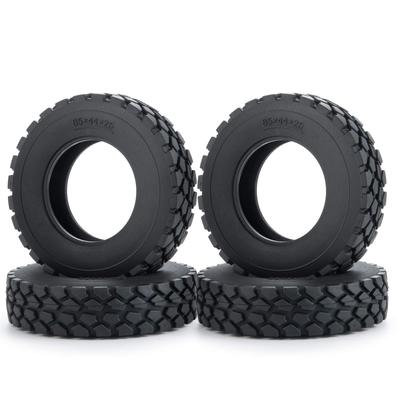 TRZX RC Tires, 4-Piece RC Rubber Tires Set, 25mm Wheel Tires for TAMIYA 1/14 Tractor Truck RC Car (25mm)
