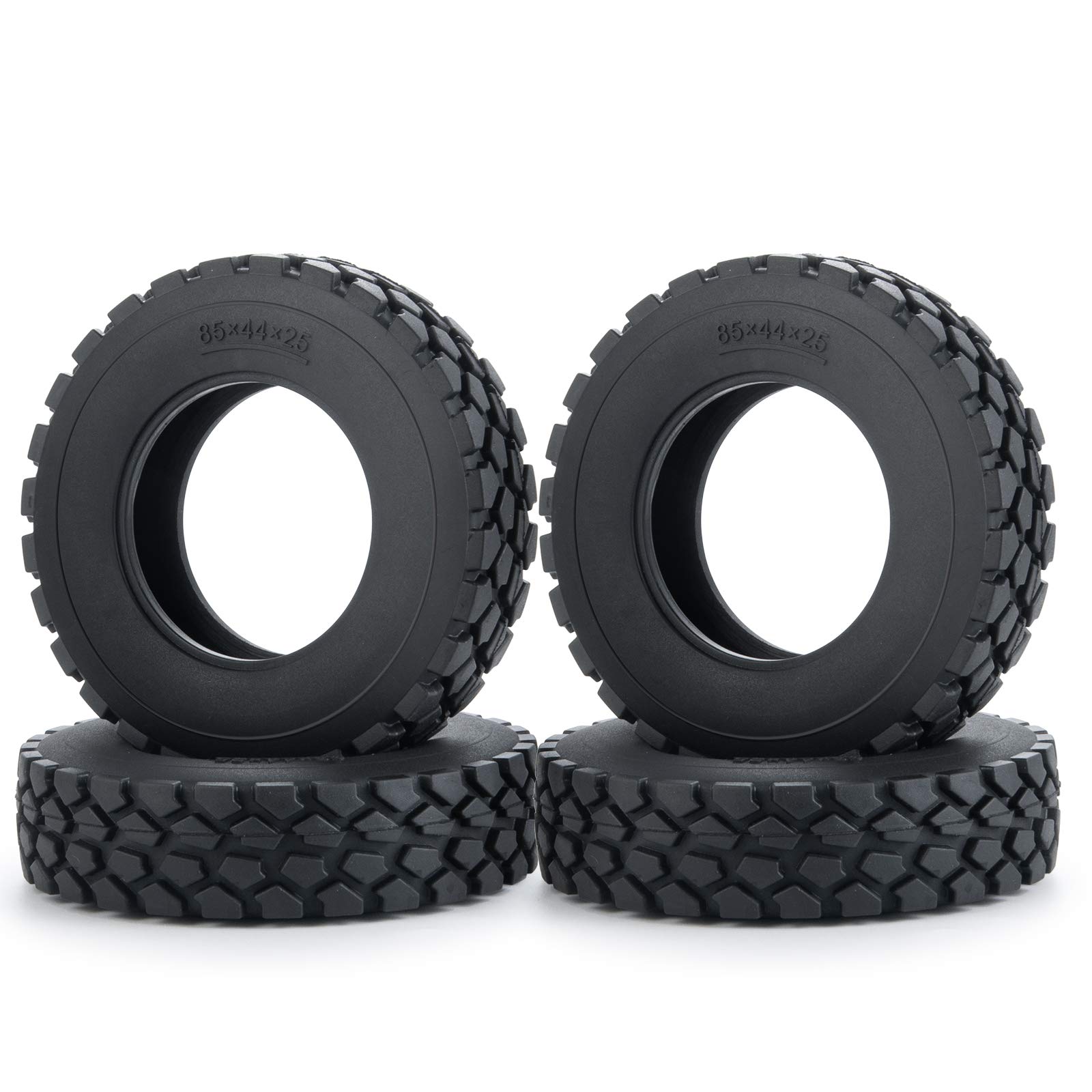 

TRZX RC Tires, 4-Piece RC Rubber Tires Set, 25mm Wheel Tires for TAMIYA 1/14 Tractor Truck RC Car (25mm)