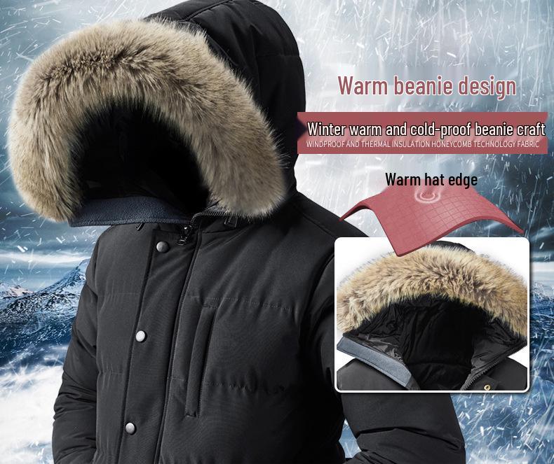 Men's 2019 Autumn/Winter Plus Size Warm Cotton Jacket - Comfortable, Loose, Thickened, and Velvet Lined