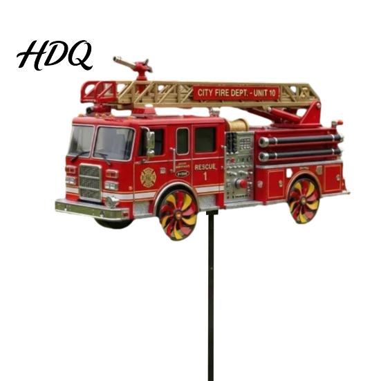 Wind Spinner Garden for Outside Big Foot Riding Motorcycle/Truck/Airplane Metal Rotatable Patio Yard Windmill with Stake Retro Courtyard Porch