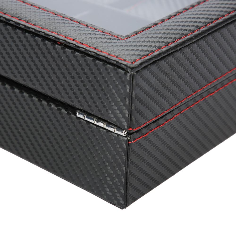 Woven Pattern Watch Storage Case Carbon Fiber Texture Watch Display Box  Watch Collection