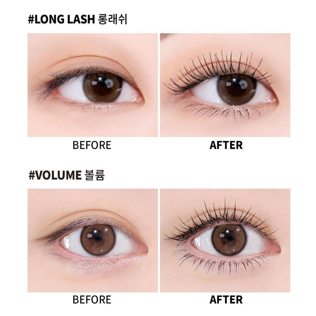 [2 Pieces] Extreme Long & Curl Fix Mascara / Waterproof Volume Long Lash Black Fixing Mascara 2 Types 8.5g