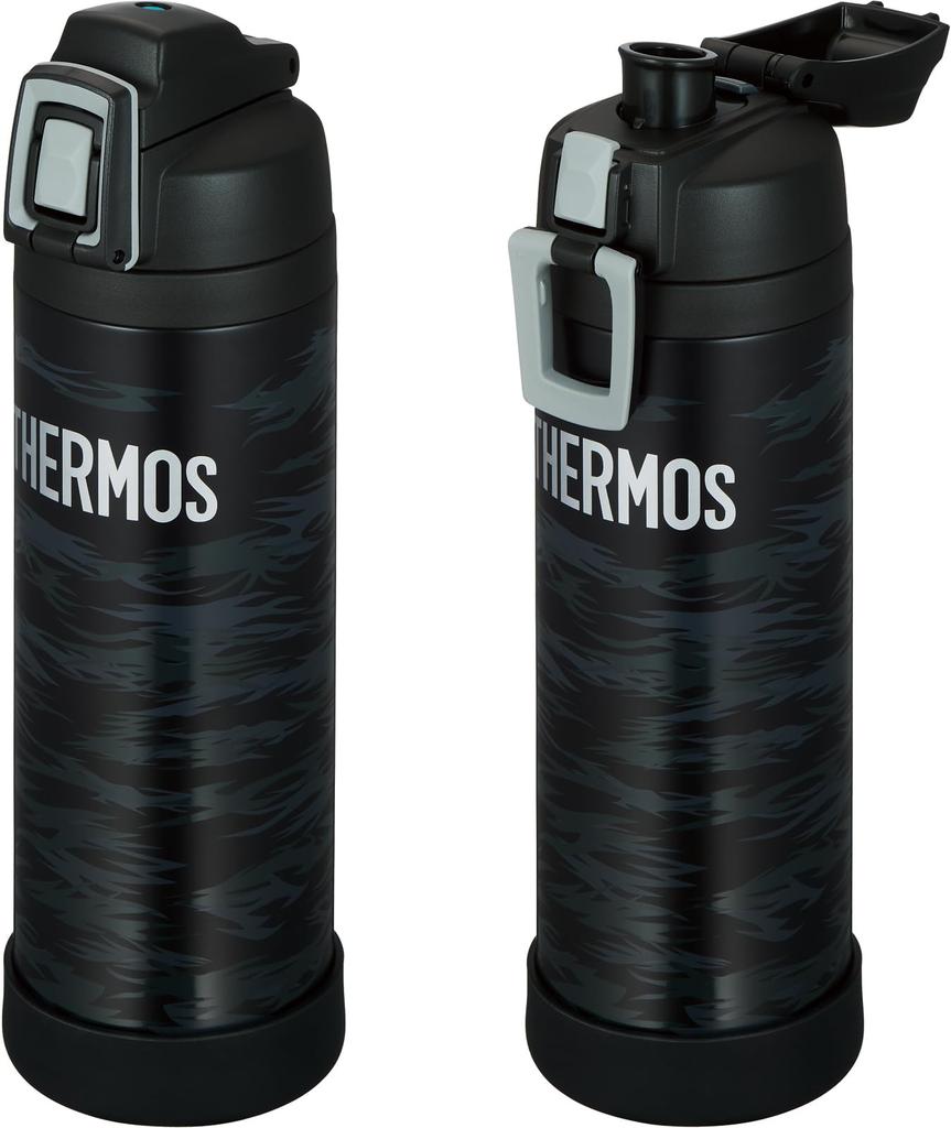 Thermos Vacuum Insulated Sports Bottle with Strap, 1L, Black Gray, Keeps Drinks Cold Only, FJI-1001 BKGY