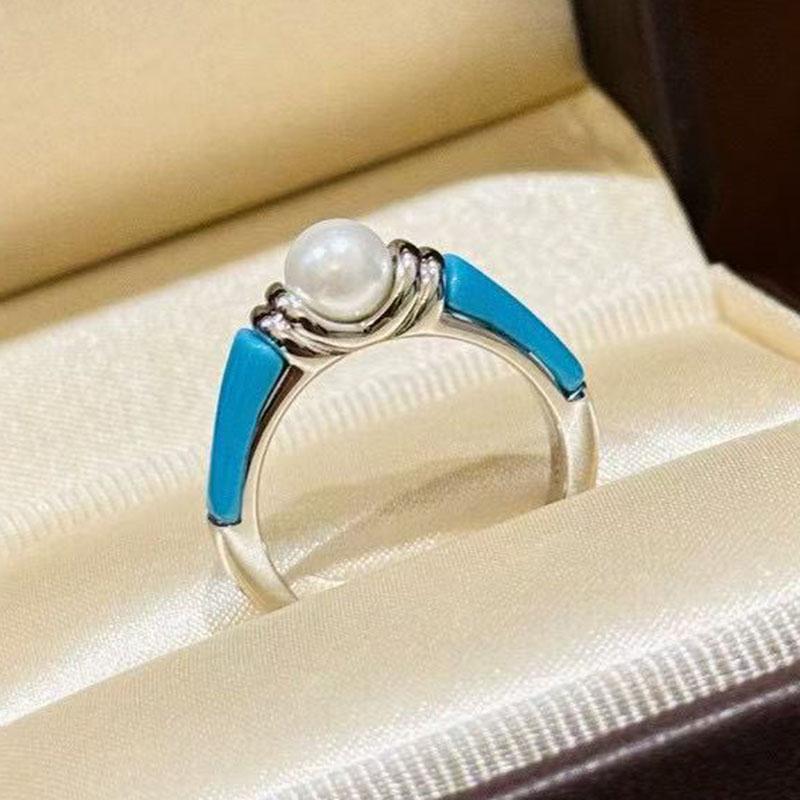 

New Vintage 100% Pure 925 Sterling Silver Aaa Zircconia Pearl Shape Ring For Women Luxury Wedding Jewelry 8