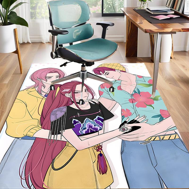 1pc KPop Demon Hunters27 Design Area Rug - Non-Slip, Soft & Cozy Floor Mat for Living Room, Bedroom, Office - Indoor/Outdoor Decorative Carpet