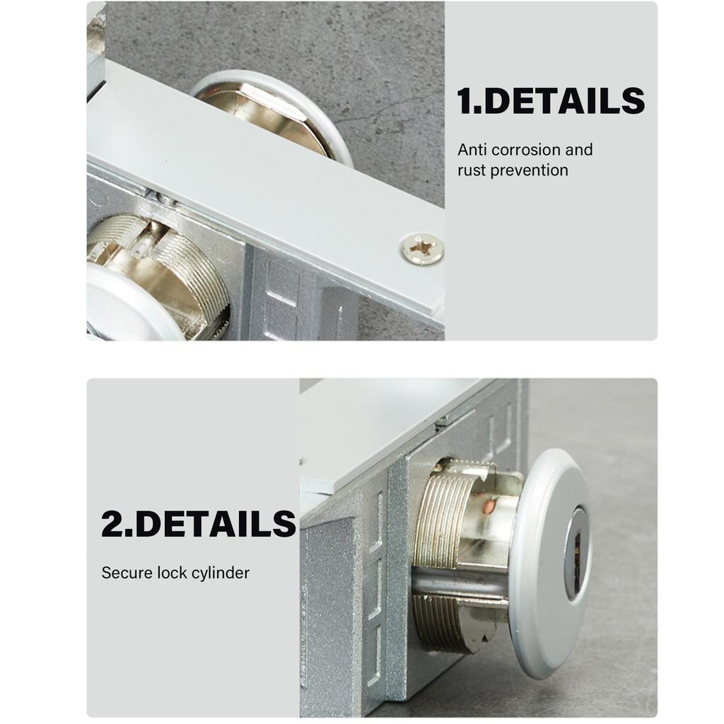 Double Sided Lock Set for Double Swing Doors Double Access Door Lock Set Simple Installation Fits 44 46mm Thick Doors