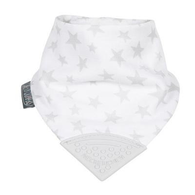 Cheeky Chompers Muslin Necklace Scarf Bib Teether, 2 Months To 2 Years Old, Silver Star, 1 Piece, Korean Baby Products