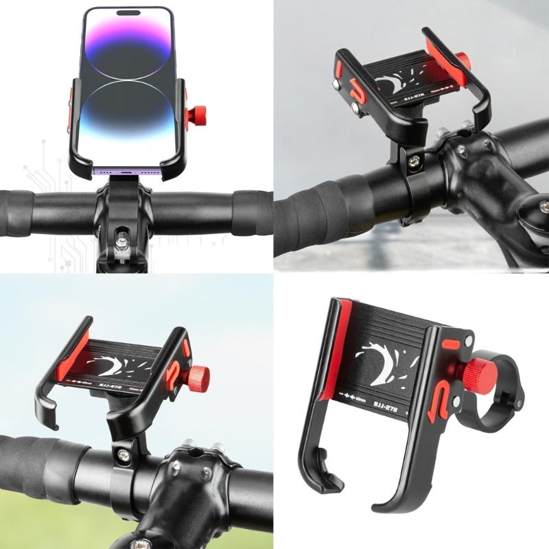 Aluminum Motorcycle Phone Holder Handlebar Mounted Cellphone Cradles Shockproof Stand Holder Universal for Scooter Bike