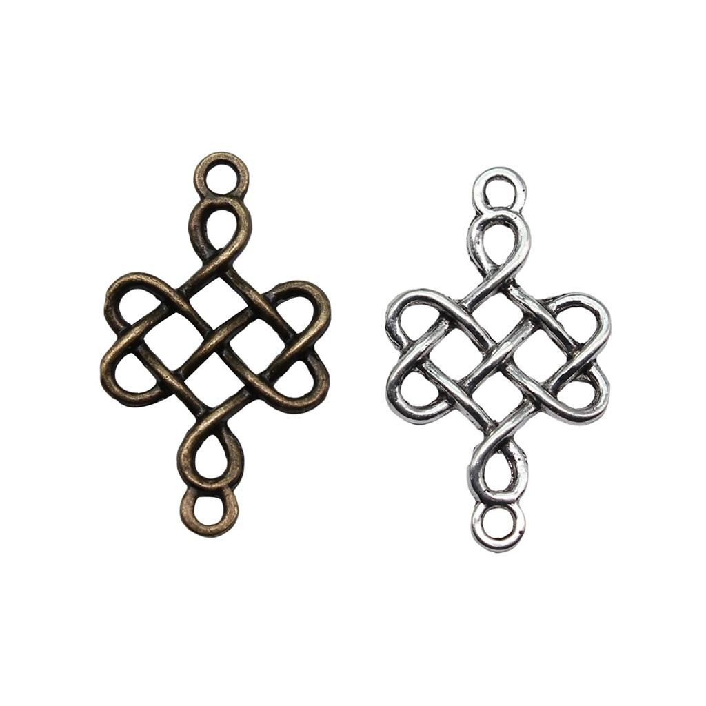Chinese Knot Charms Antique Alloy Pendants For Traditional Lucky Jewelry