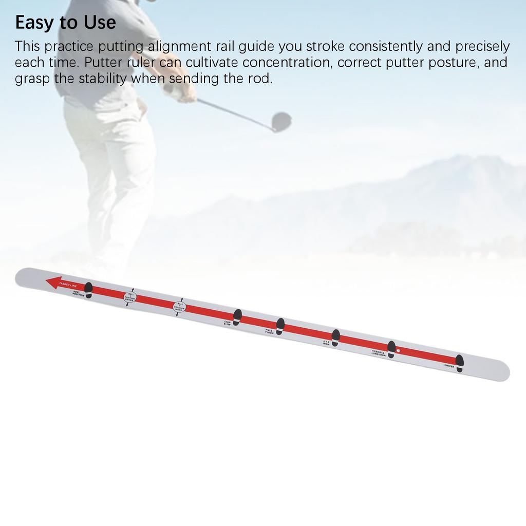 Putter Ruler Aluminum Alloy Putting Straight Alignment Ruler Rail for Putting Practice Green Putting Alignment Rail