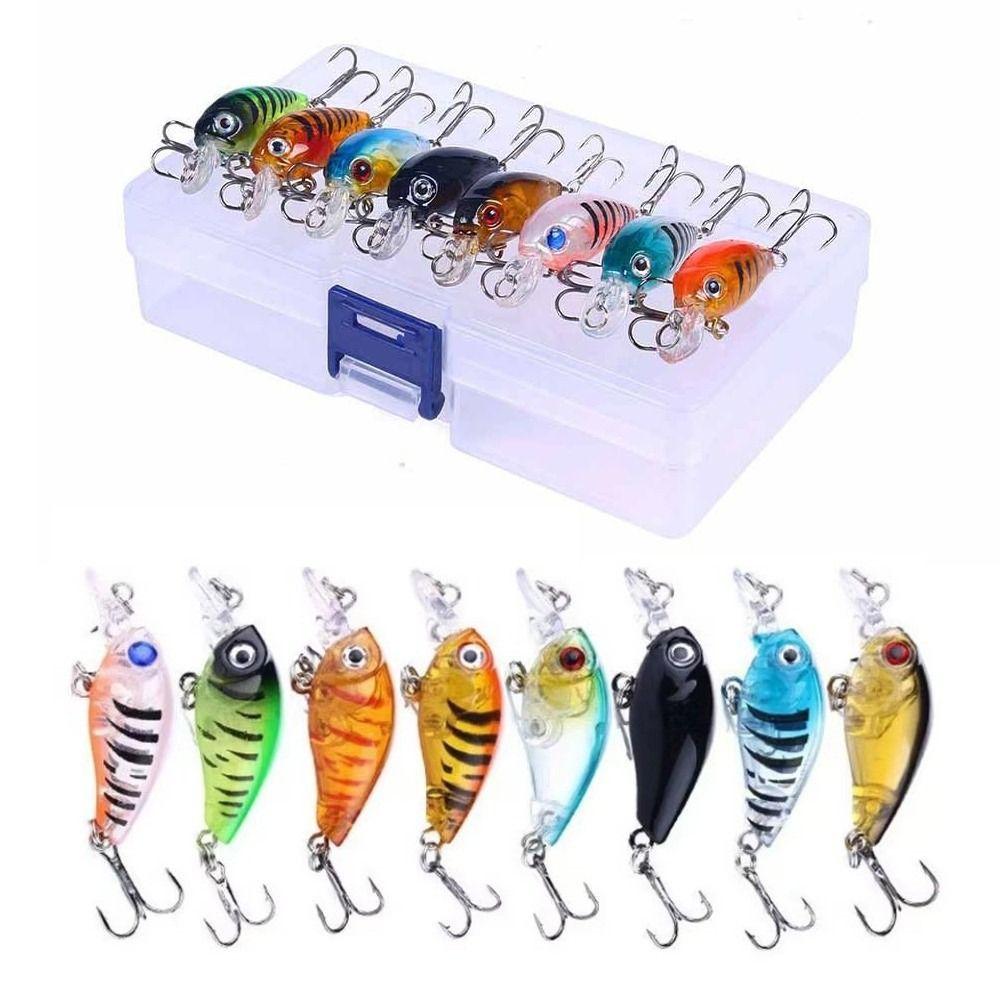 8Pcs/Box Micro Hard Bait Fishing Lure Floating Topwater Fishing Bait Saltwater Fishing