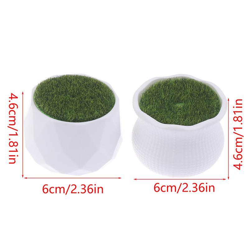 5Pcs Flower Pot Round Planters With Artificial Lawn Vase White Plastic Thick Plants Flower Pot Home Garden Decorations