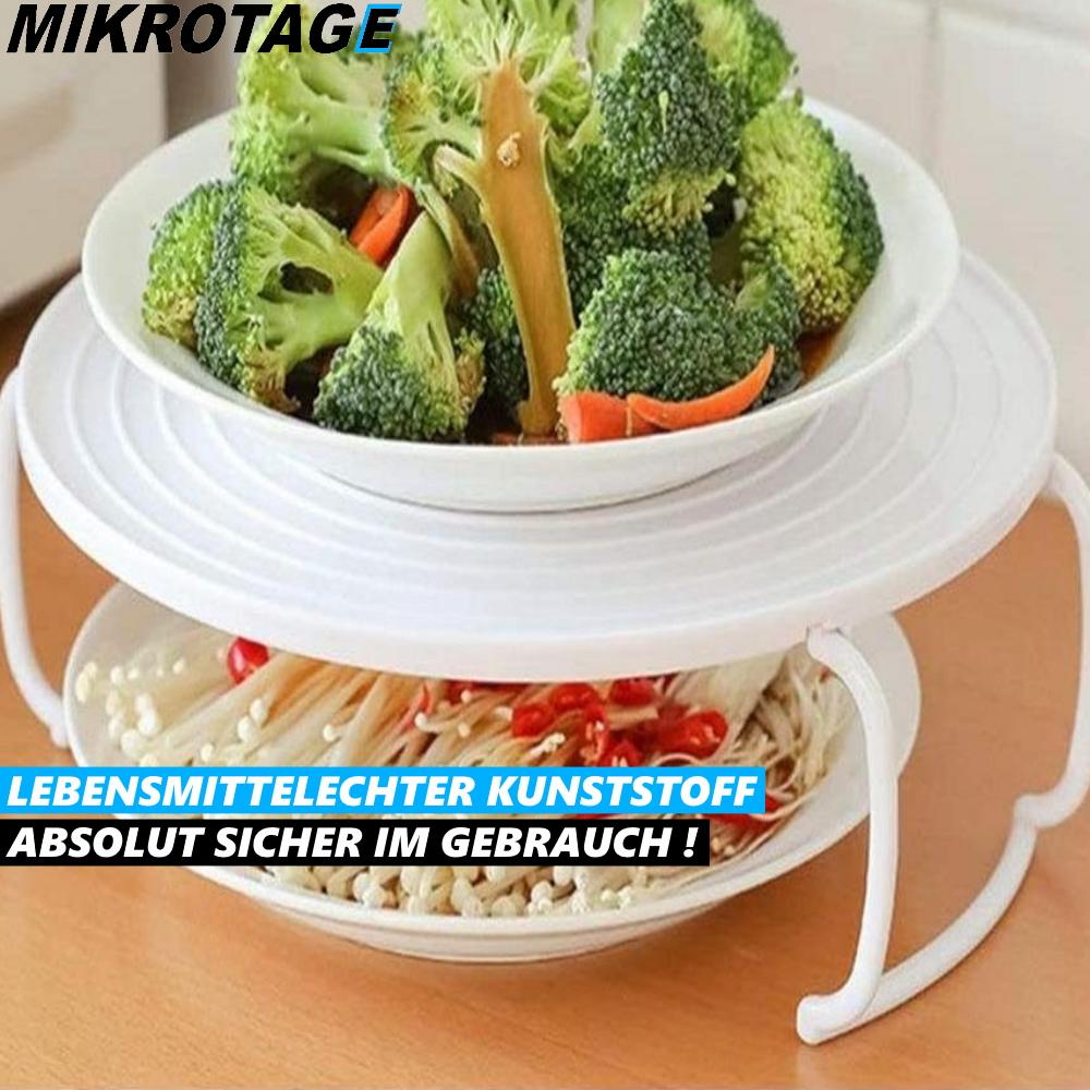 MIKROTAGE Microwave Tiered Stand Stacker Tray Microwave Plate Tier White