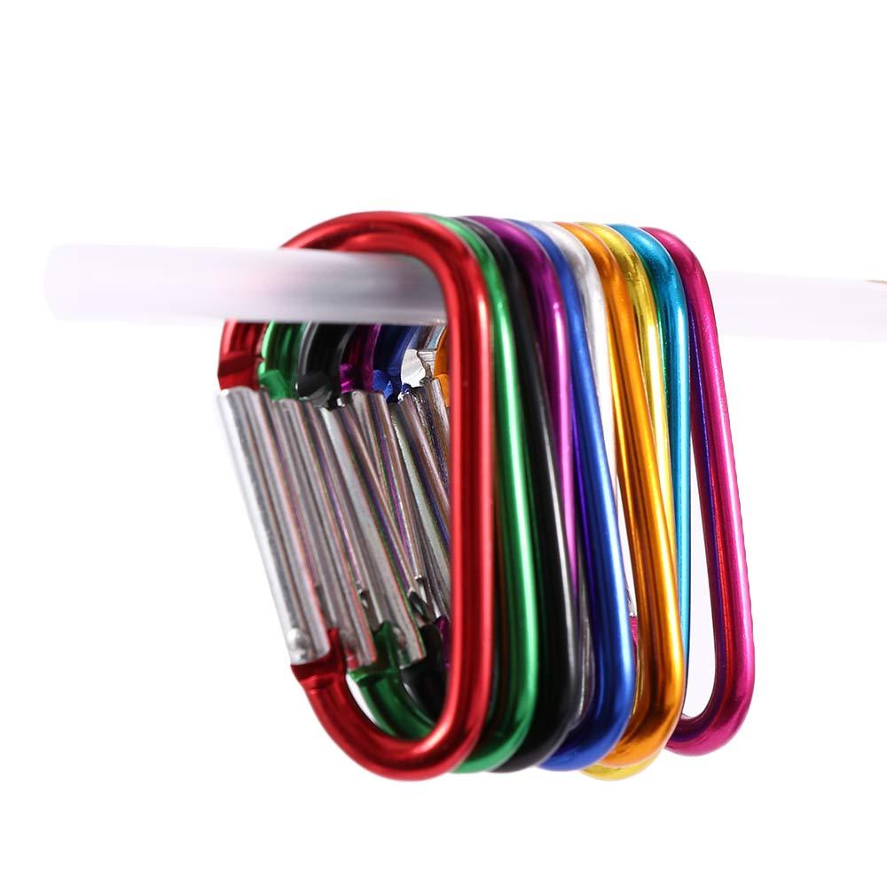 Quick-release 10pcs Keychain Fishing Hiking Camping Hook Buckle Carabiner Keychain