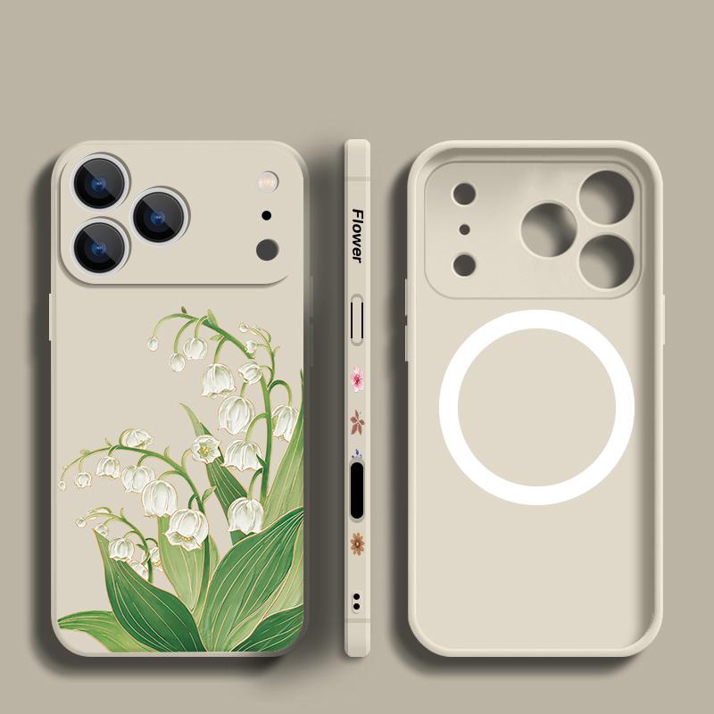 Für iPhone 17 Pro Max Hülle INS Buntes Blumenmuster Magnetisch Für Magsafe Weiche Hülle Für iPhone 16 15 14 13 Pro Max 17E 16E