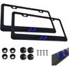 2PCS Black License Plate Frames In 3D Letter Aluminum Alloy Car License Plate Holders Compatible with Dodge Challenger Charger Durango RAM (Matte