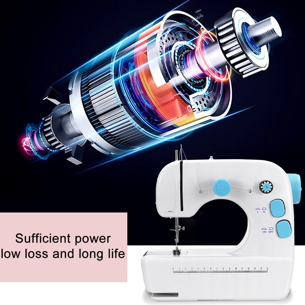 Mini Portable Sewing Machine Electric Household Crafting Mending Overlock with Presser Foot Pedal/Switch Control New
