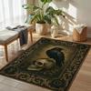 Raven Skull Gothic Rug Occult Crow Decor, Dark Academia Carpet, Mysterious Witchy Home Rug, Creepy Goth Room Skull Art Floor Mat