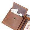 Anti Theft Brush Retro Zero Wallet Genuine Leather Wallet Men's Three Fold Card Bag Short Cowhide Men's Wallet