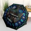 ElectroMechanical Harmony pattern umbrella, portable and foldable design, 8 ribs, a casual accessory for Halloween, Christmas, and birthday gifts.