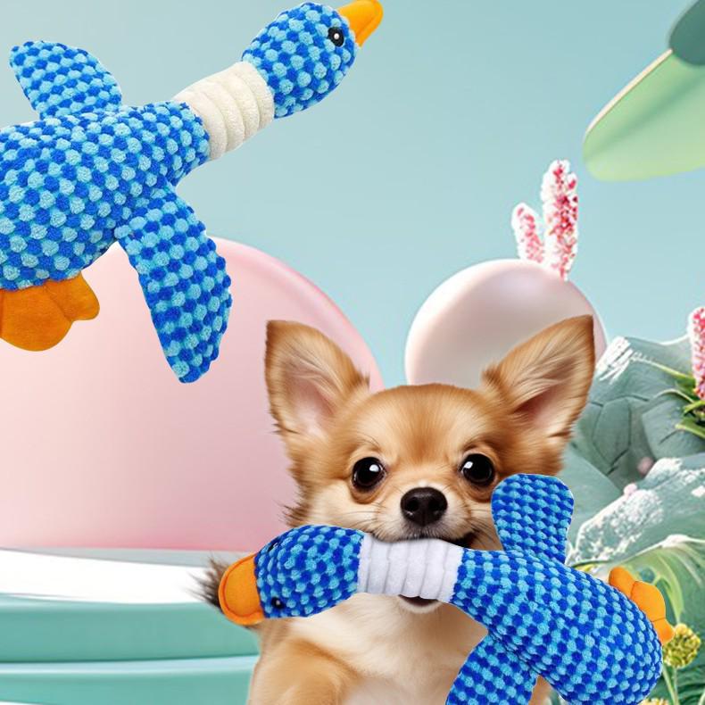 

Двухцветная плюшевая игрушка-гусь, устойчивая к укусам, для собак и кошек